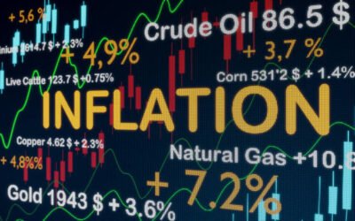 Inflation Graphic to illustrate strong rising inflation. 3D illustration